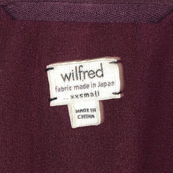 Aritzia WILFRED Burgundy Red Draped Neckline Sabine Mini Dress Size XXS - Picture 6 of 16